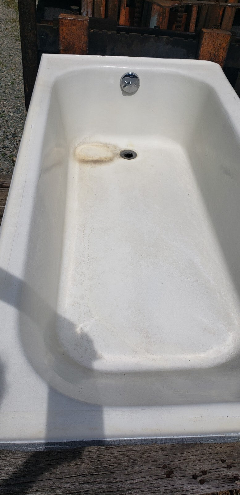 5 Foot Cast Iron Built In Bath Tub w/ Right Side Drain & Front Apron GS00443