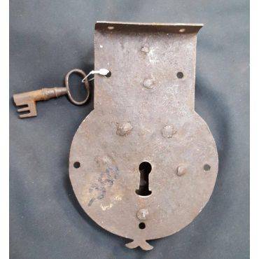 Primitive Ornamental Iron Door Lock with Key #GA4178