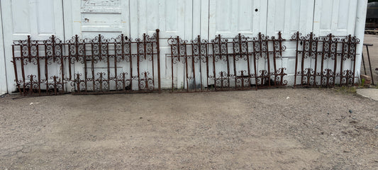 18.5 Feet of Decorative Wrought Iron Fence Panels GA21221