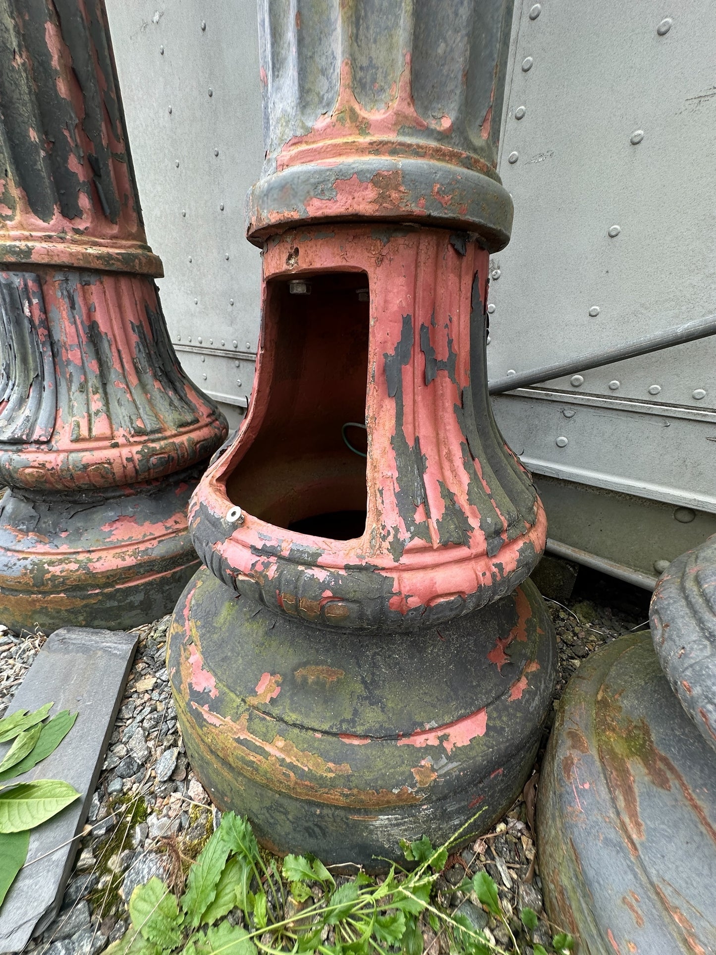10 Ft Cast Iron Fluted Street Lamp Posts GA20290 - 3 Available!