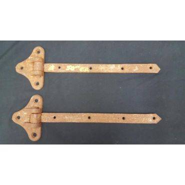 Pair of 14" Long Cast Iron Strap Hinges #GA163
