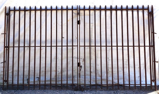 Pair of Heavy Duty Wrought Iron Gates 61" Tall x 54" Wide GA9407