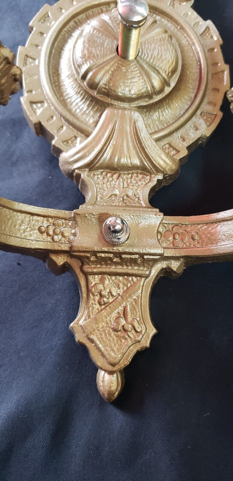 Restored Art Deco 3 Piece Cast Iron Sconce Set GA9489