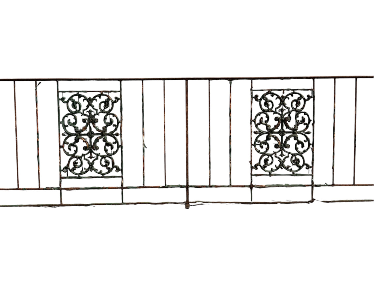 160 feet of Wrought Iron Fence Panels w/ Ornate Cast Iron GA21139