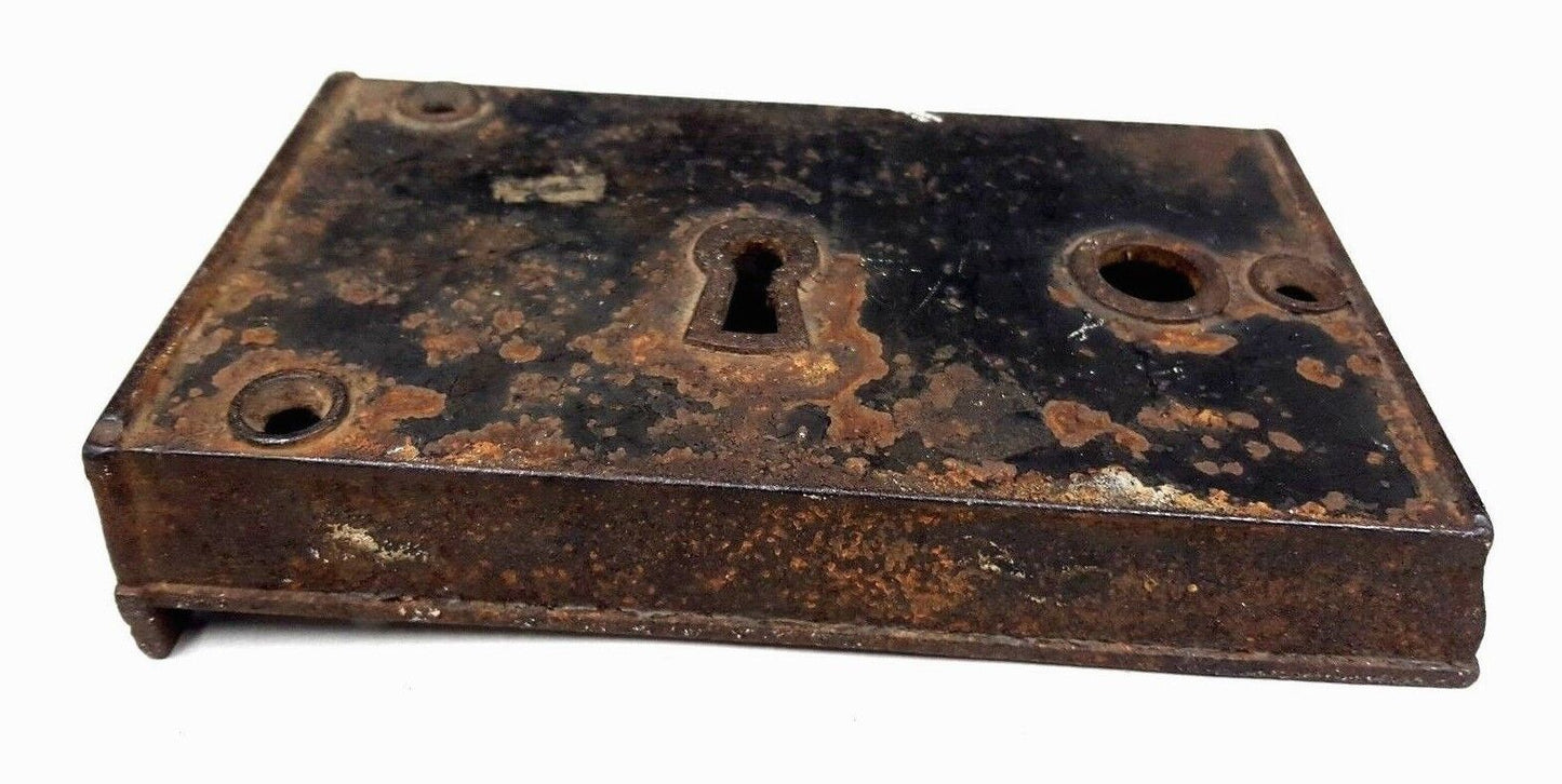 Cast Iron Left Side Rim Lock Box Case Only 7 3/4" x 4 7/8" GS00800