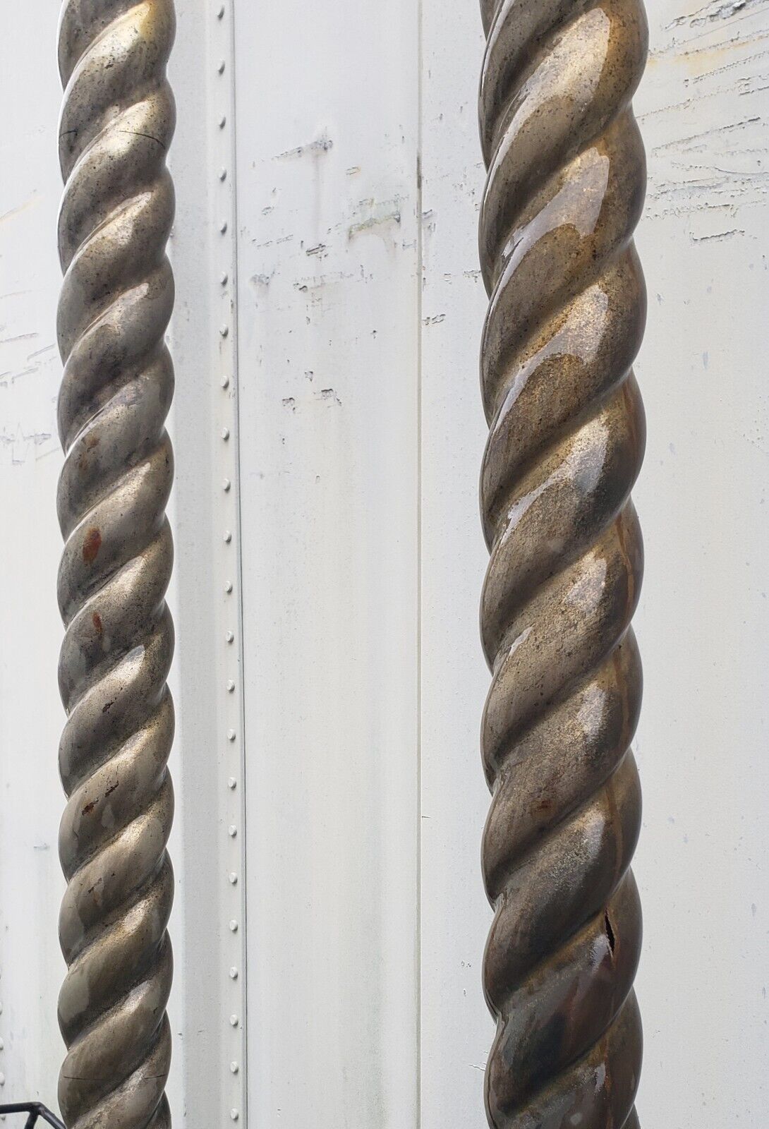 Pair of Ornate Art Deco Cast Iron & Metal Lamp Posts 78 1/2" x 12" GA9790