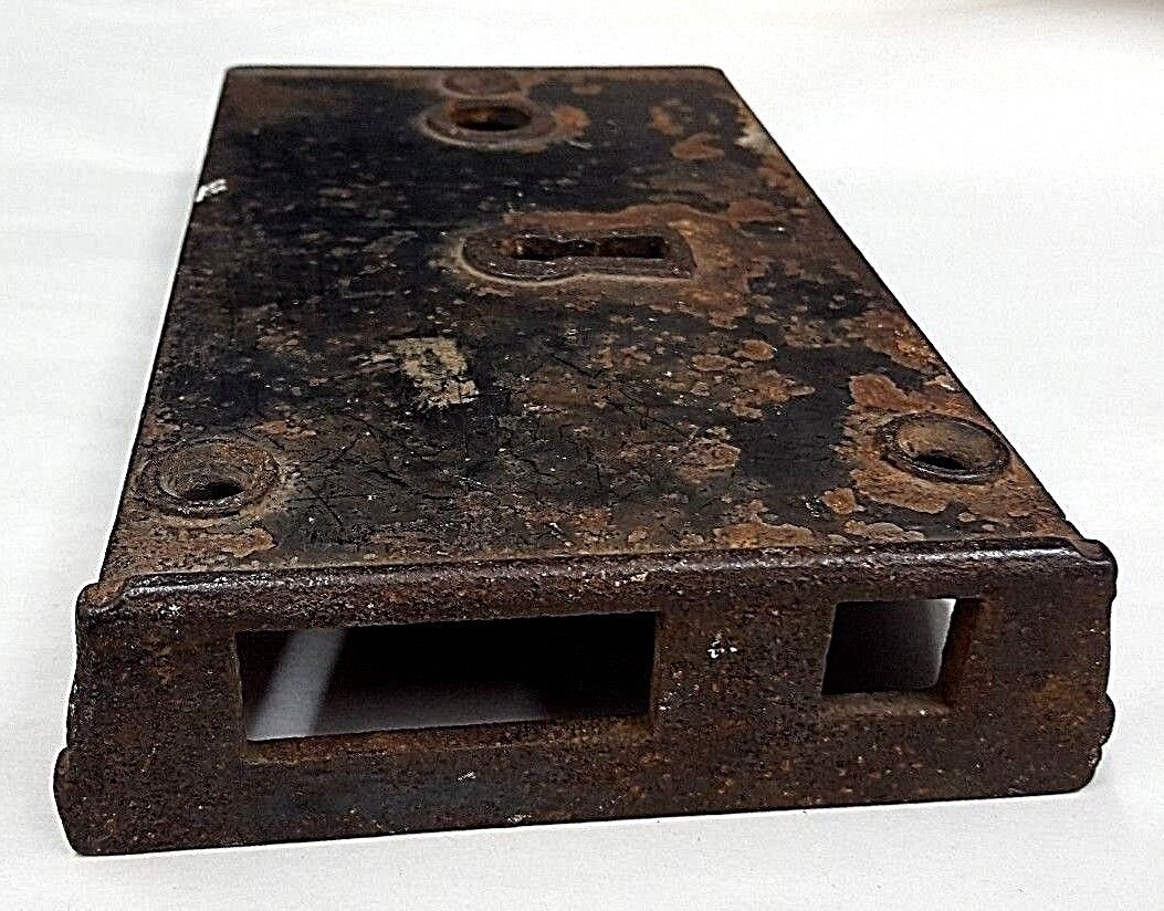 Cast Iron Left Side Rim Lock Box Case Only 7 3/4" x 4 7/8" GS00800