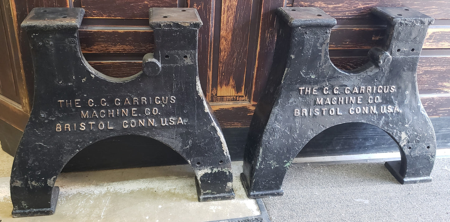 Rare Cast Iron Factory Machine Legs from C.G. Garrigus Machine Co GS00693