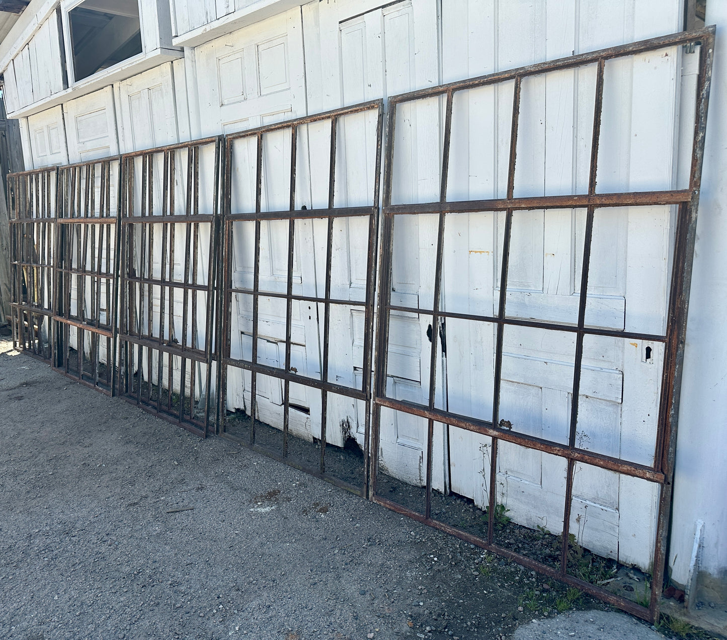 Set of 8 Industrial Steel Casement Windows w/ Swingouts - 51" x 75" - GA21014