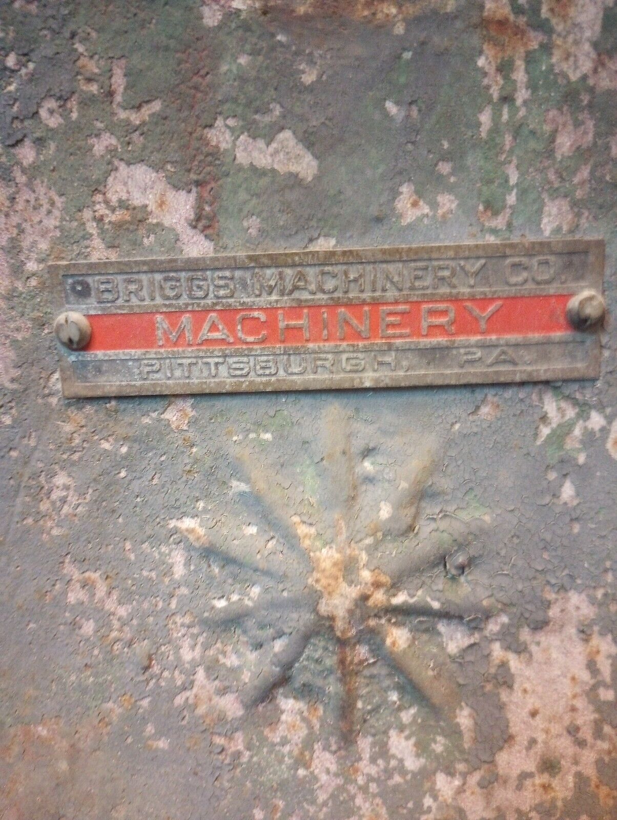 Pair of Briggs Machinery Co. Cast Iron Machine Legs 21" Tall x 20 3/4 " Wide