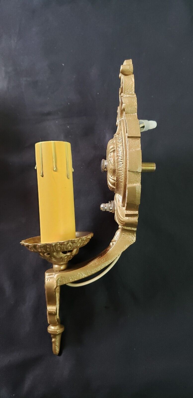 Restored Art Deco 3 Piece Cast Iron Sconce Set GA9489
