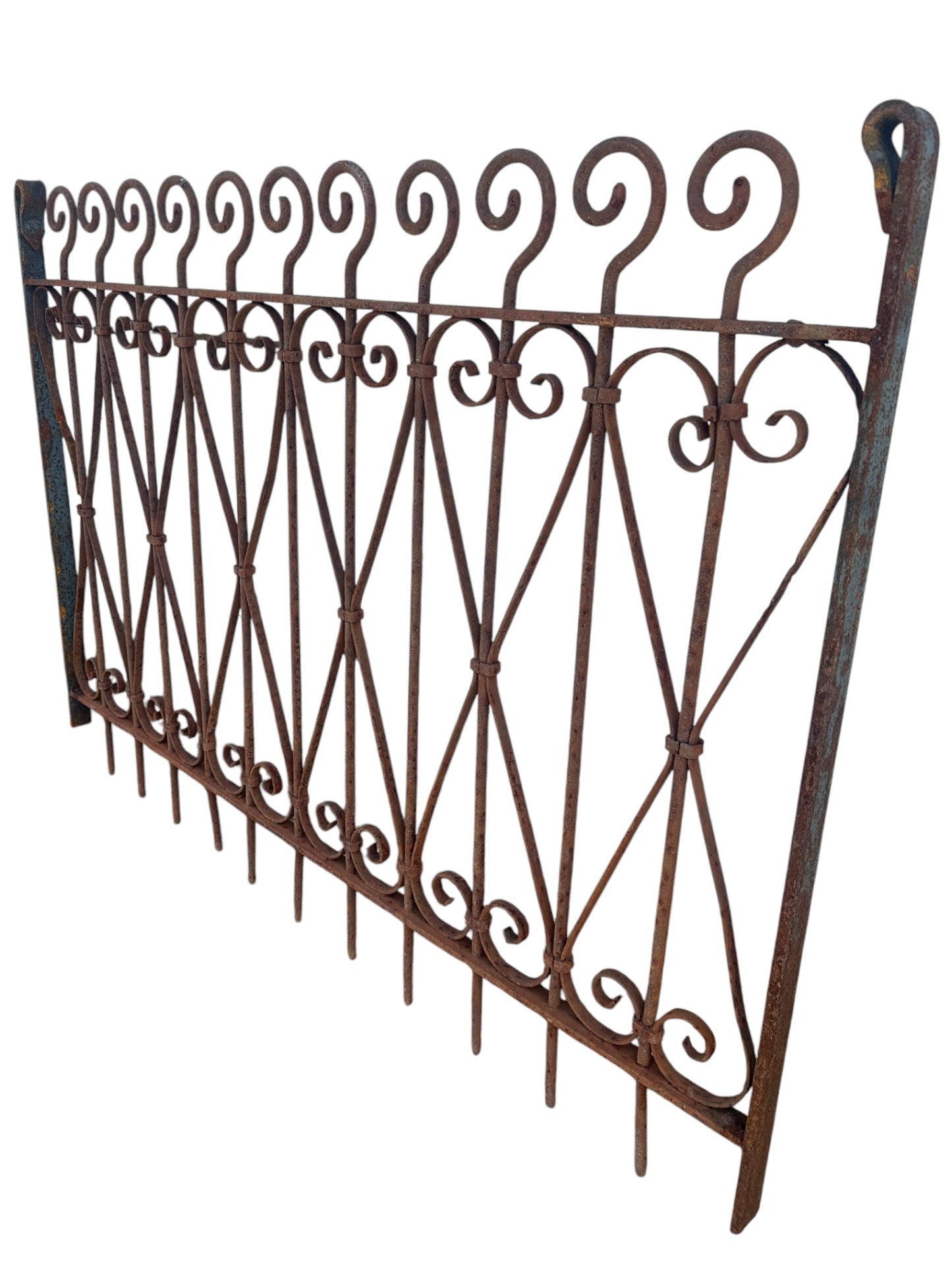 Antique Wrought Iron Garden Gate w/ Scrollwork - 46" W x 33" T - GA20974