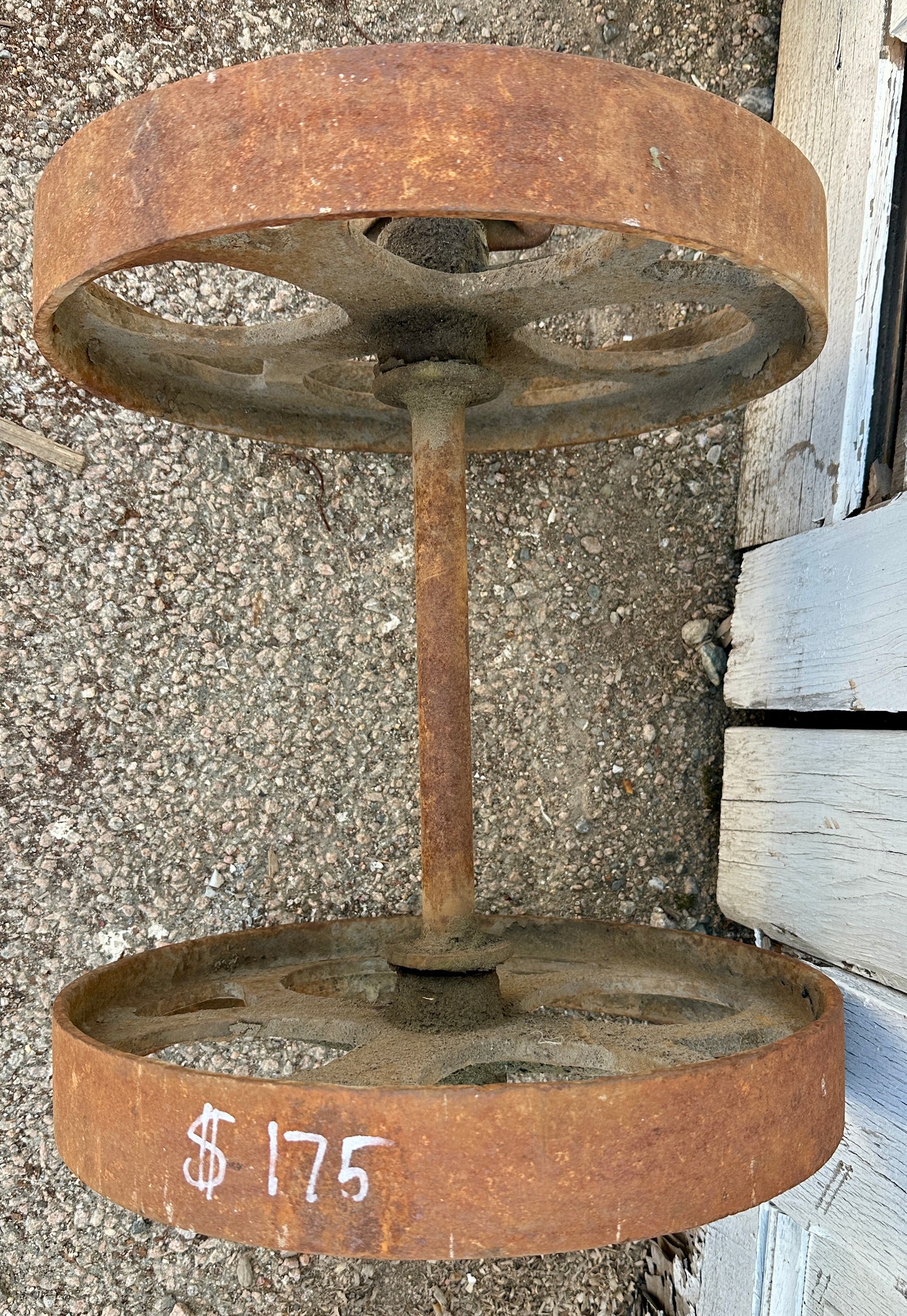 Pair of Industrial Cast Iron Cart Wheels GA20942
