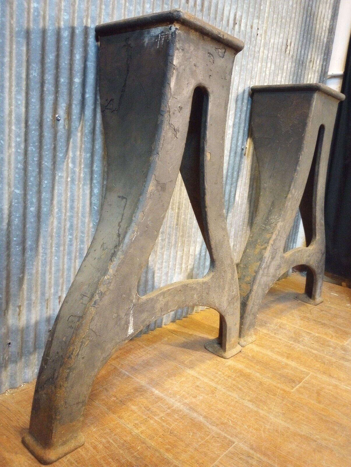 Pair of Cast Iron Machine Legs 31" Tall x 25" Wide