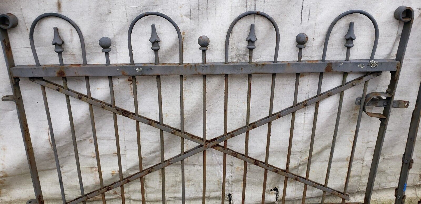 Pair of Hairpin Cross Hatch Wrought Iron Gates 115” x 37" (9’7” W x 37”H) GA9476