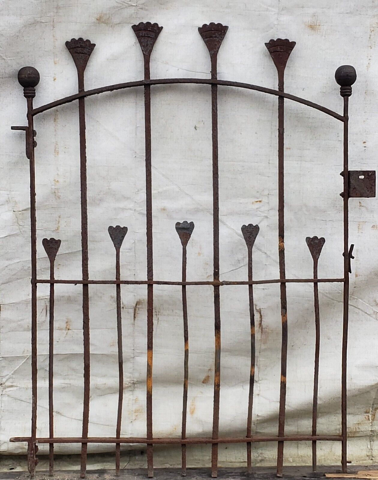 Unique Arched Top Wrought Iron Gate 38 1/4" Wide x 44" Tall GA9582