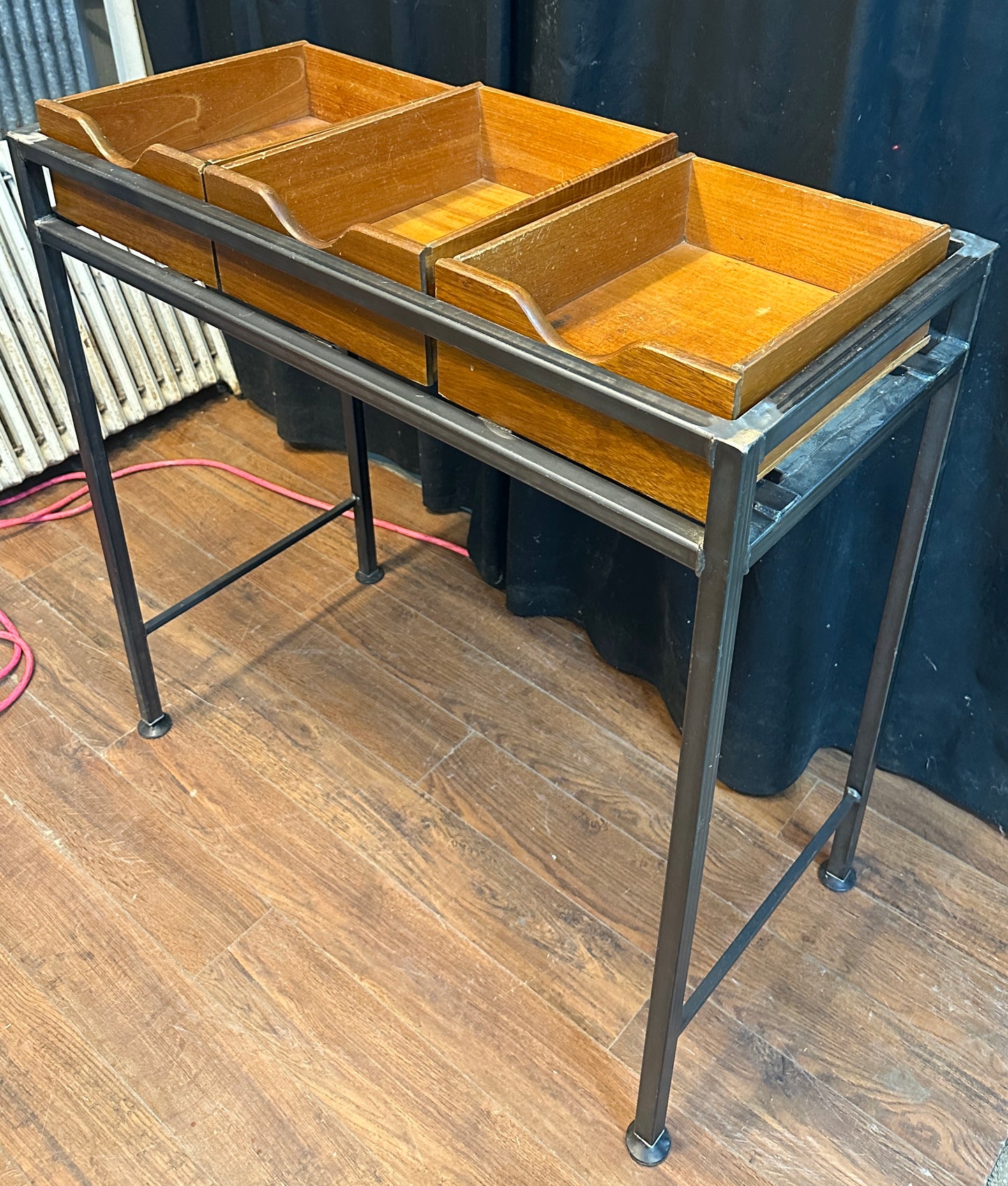 Custom Steel Display Table w/ Wooden Trays GA20810