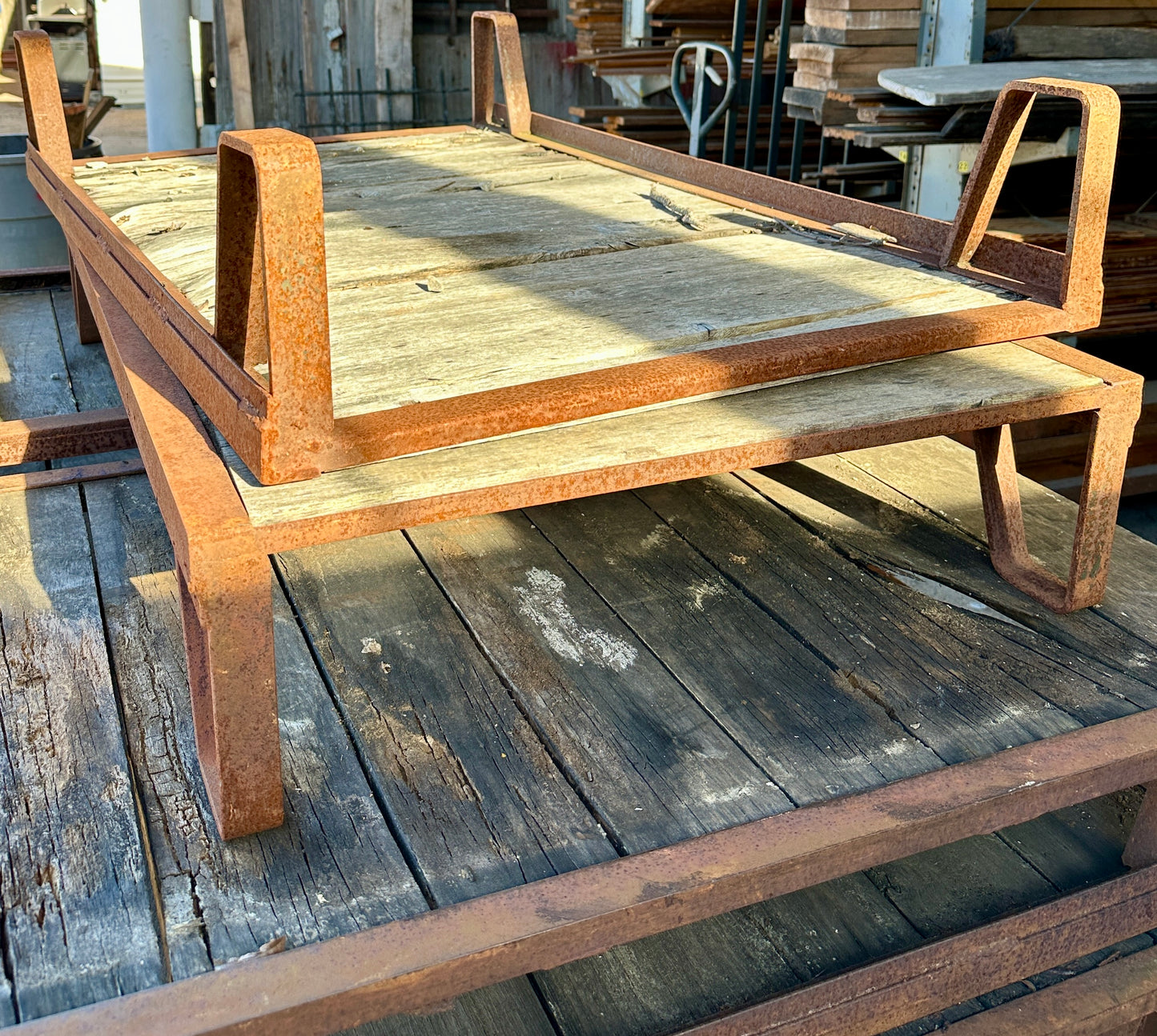 Antique Industrial Cast Iron Pallet w/ Wood Slats - 12 Available GA20528