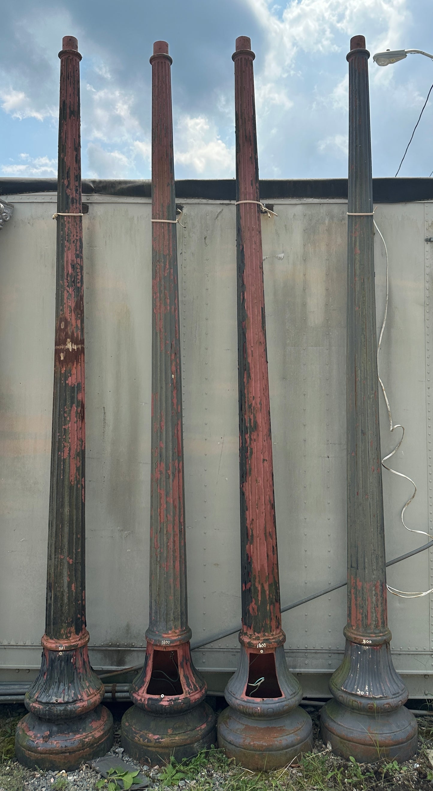 10 Ft Cast Iron Fluted Street Lamp Posts GA20290 - 3 Available!