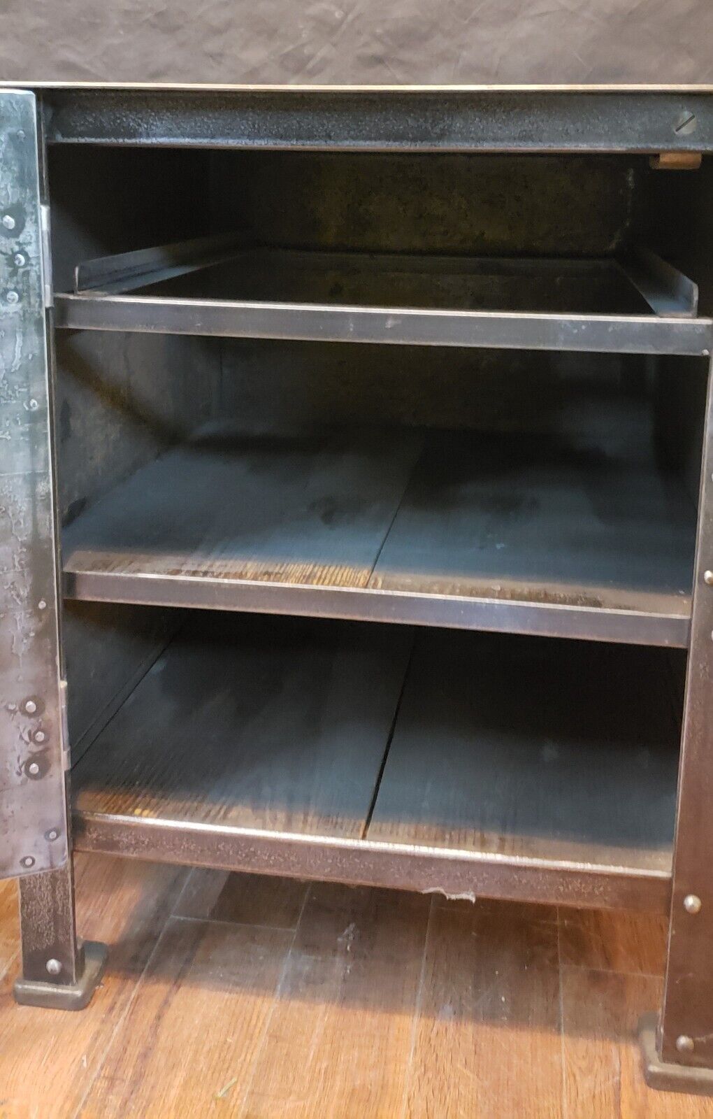 Late 1800's Pair of Shop Made Riveted Machinist Cabinets