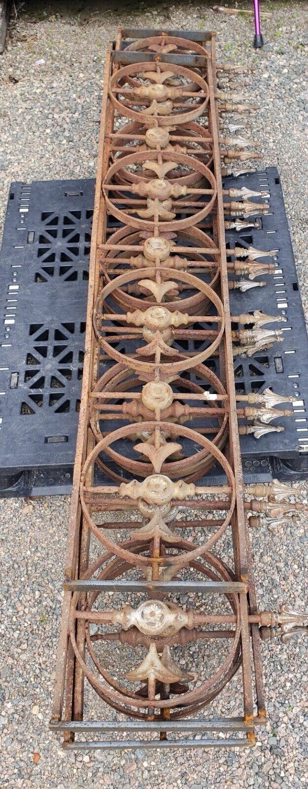 Restored Roofwalk Widow's Walk Ornate 4 Panel Iron Set 19' + Sq Feet GS00374