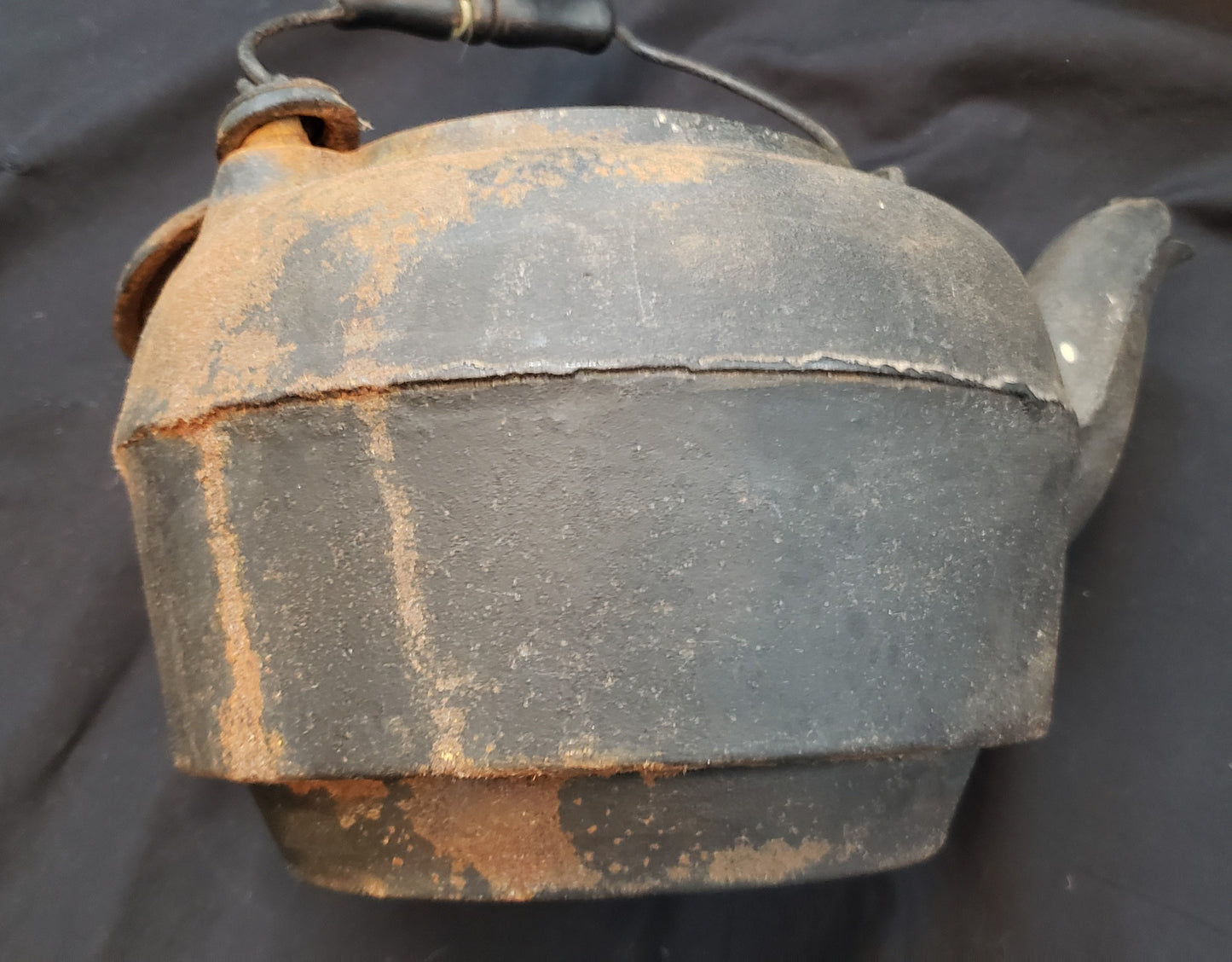 Pre-Civil War Cast Iron Tea Water Kettle #7 w/ Swivel Lid GS01076