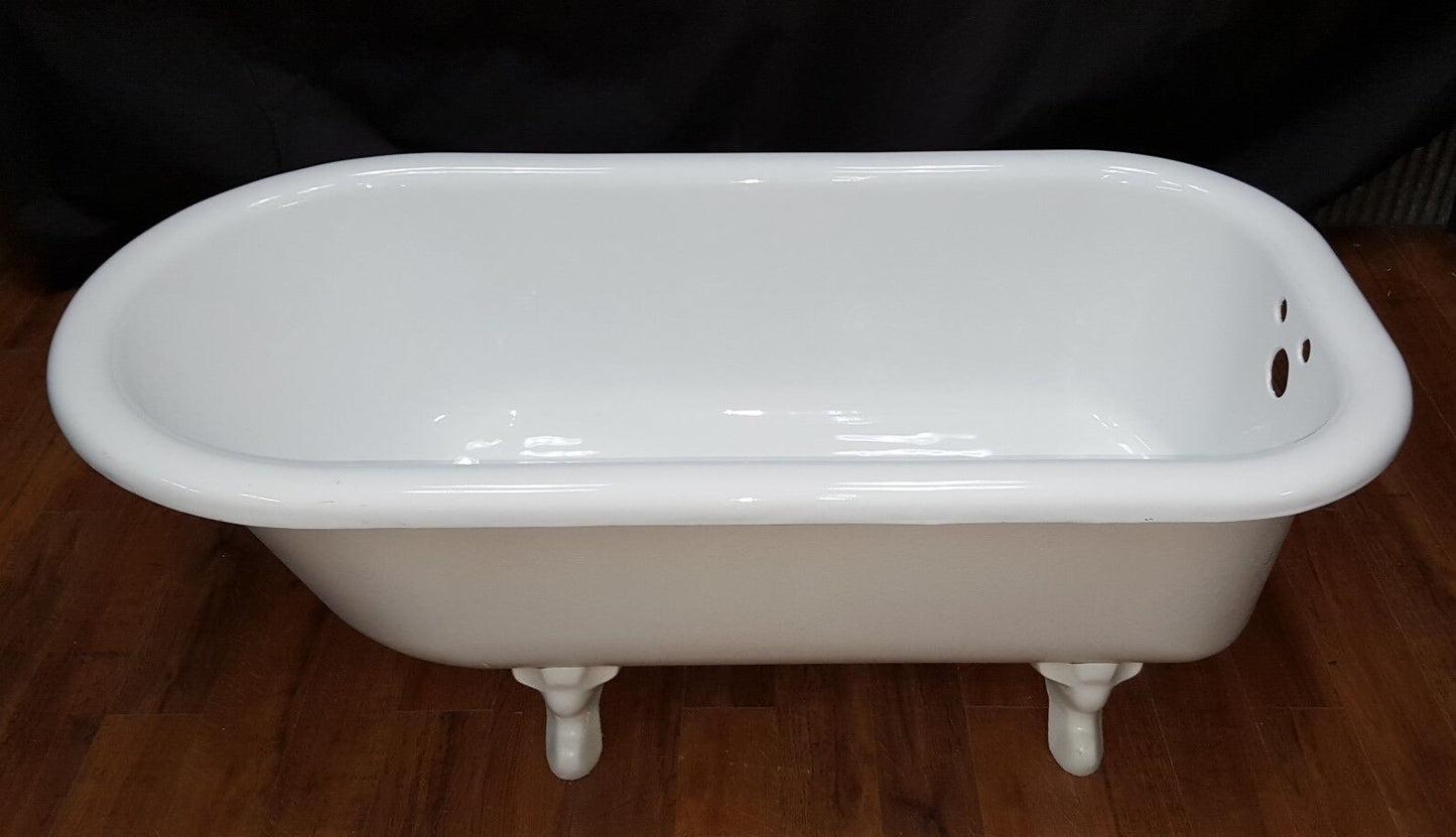 Vintage & Restored White 5 Foot Free Standing Cast Iron Bath Tub