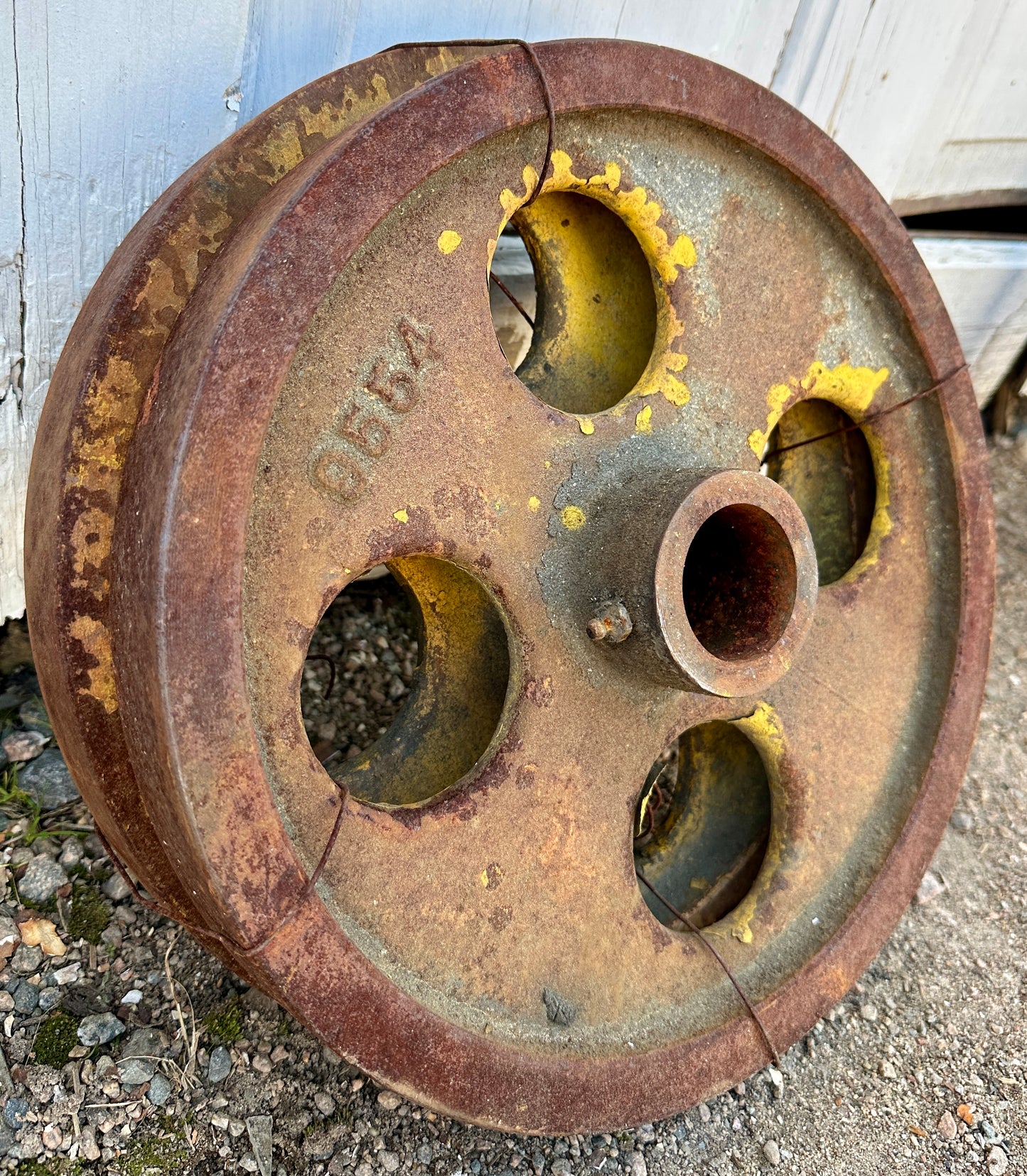Pair of Industrial Cast Iron Cart Wheels GA20941