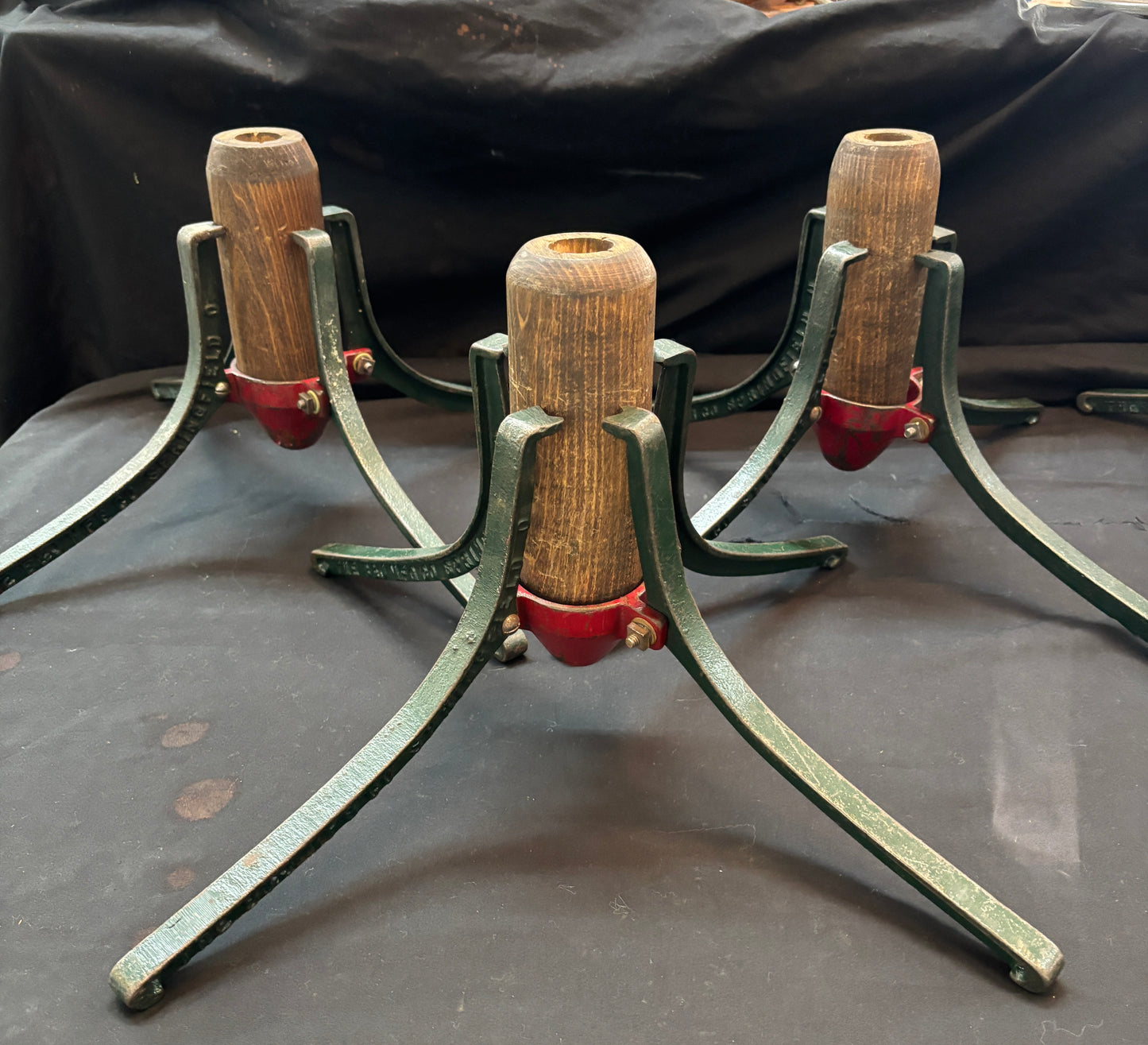 1920s Cast Iron Art Deco Christmas Tree Stands - Set of 6 GA21504