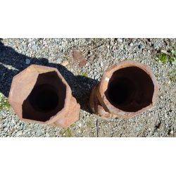 Set of 2 Cast Iron Ornate Newel Posts With Center Acanthus Leaves #GA85