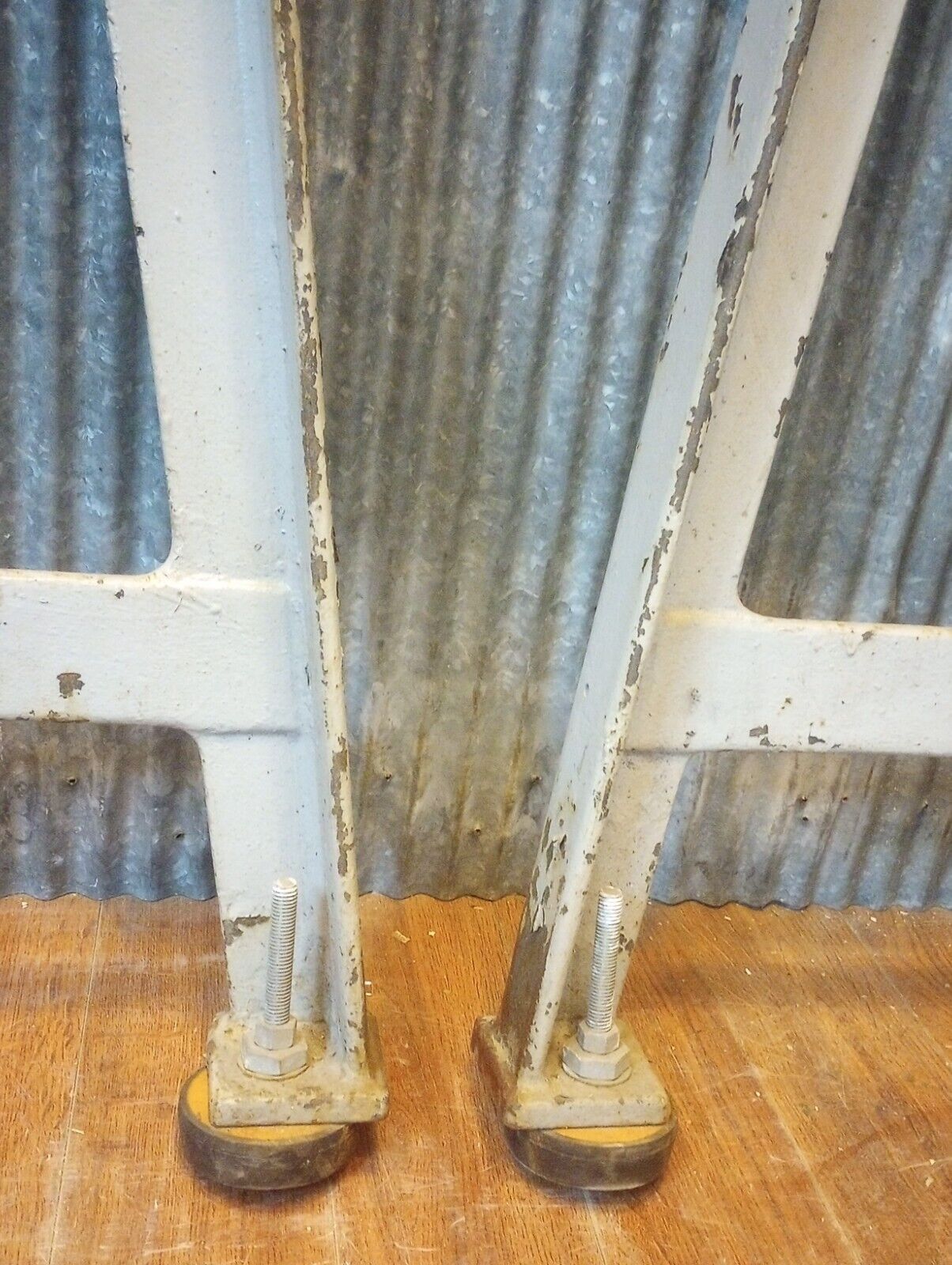 Pair of Adams Brothers Cast Iron Machine Legs 32 5/8" T x 20 3/8" W