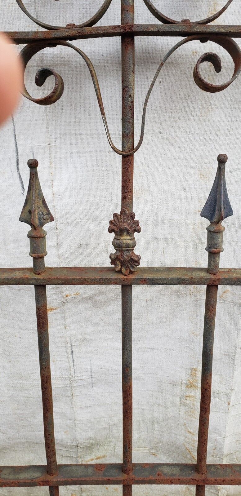 Ornate Wrought Iron Gate with Bottom Cross Hatch Design 58 1/2" x 56" GA9536