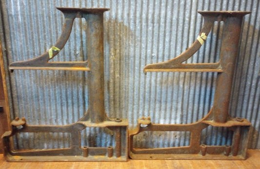 Pair of Cast Iron Machine Legs 31 3/4" Tall x 26 3/8 " Wide