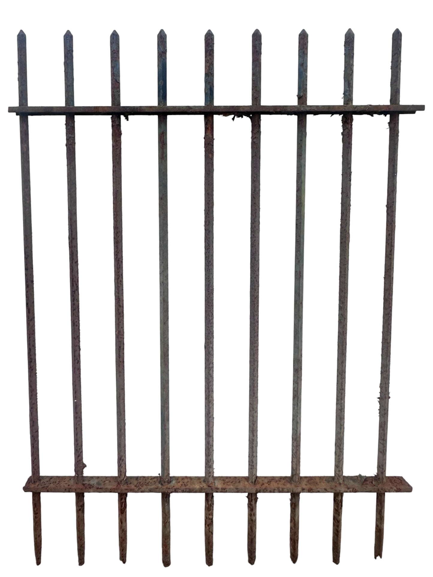33 Ft of Antique Wrought Iron Spear-Top Fencing GA21042