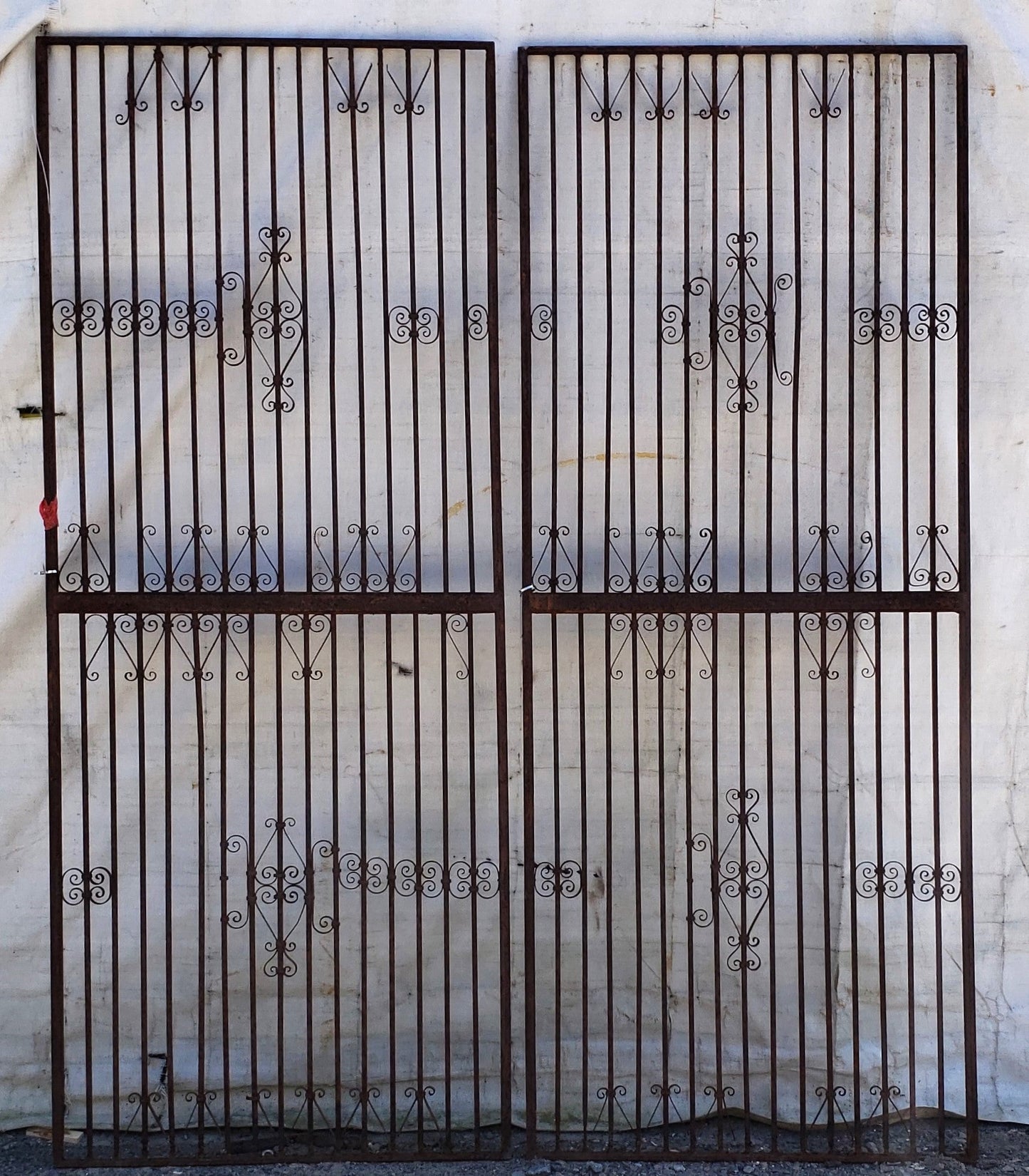 Pair of Ornate Wrought Iron Gates 84 3/4" Tall by 34 1/4" Wide #GA9403