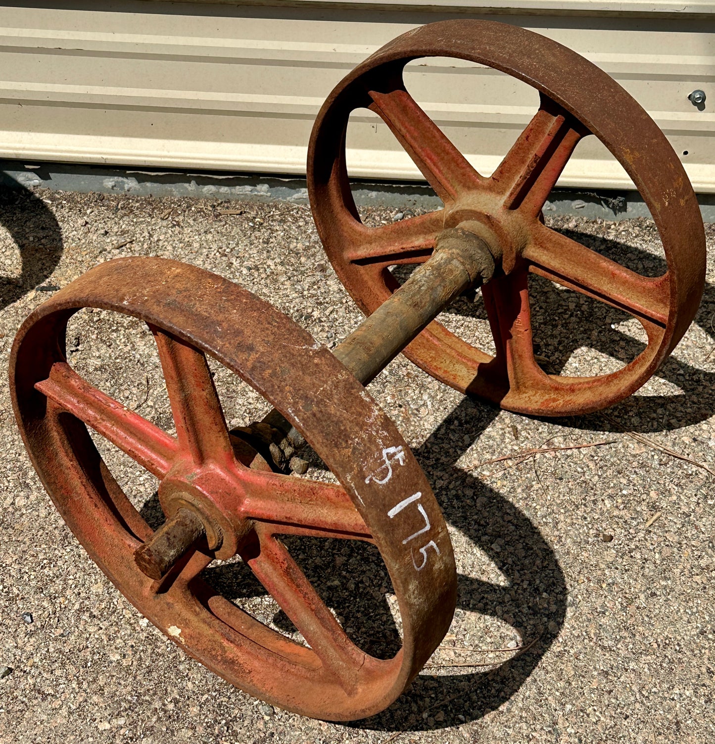 Pair of Industrial Cast Iron Cart Wheels GA20949