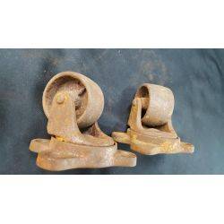 Pair of Cast Iron Casters with Brackets #GA4276