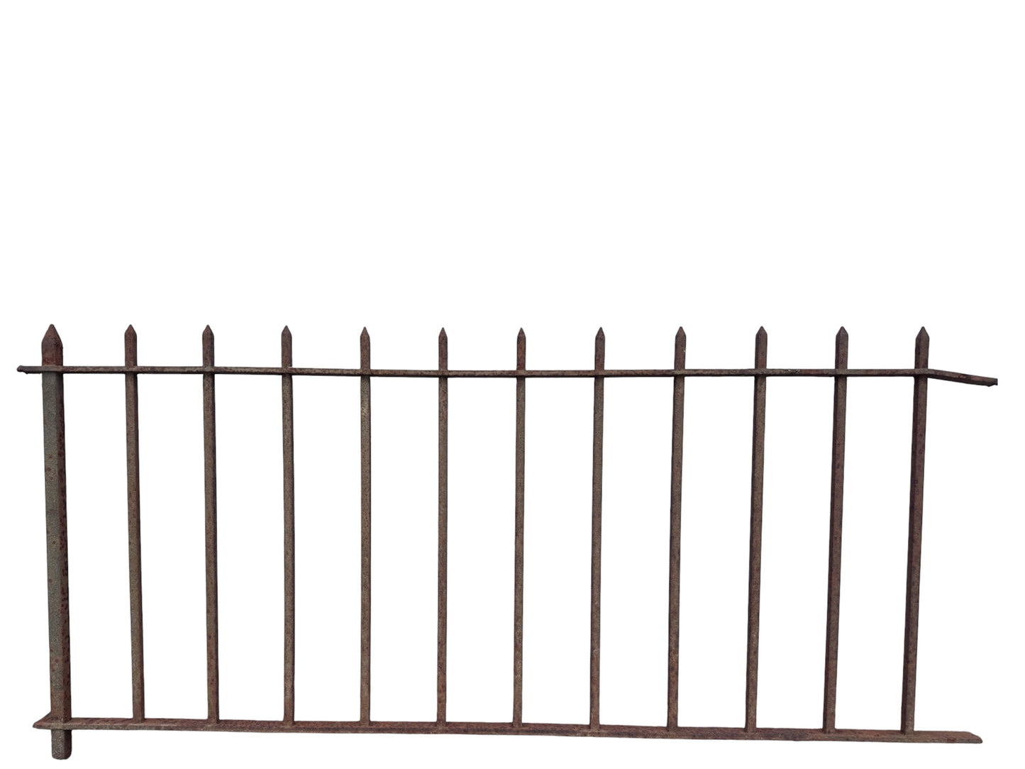 24 Ft of Antique Wrought Iron Spear Top Fencing GA21045
