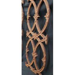 Set of 2 Cast Iron Flower Point Fence Gate Plaque Sections #GA 36