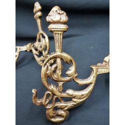 Set of Two Cast Iron Large Ornate Design Hall Tree Double Hooks #GA 12