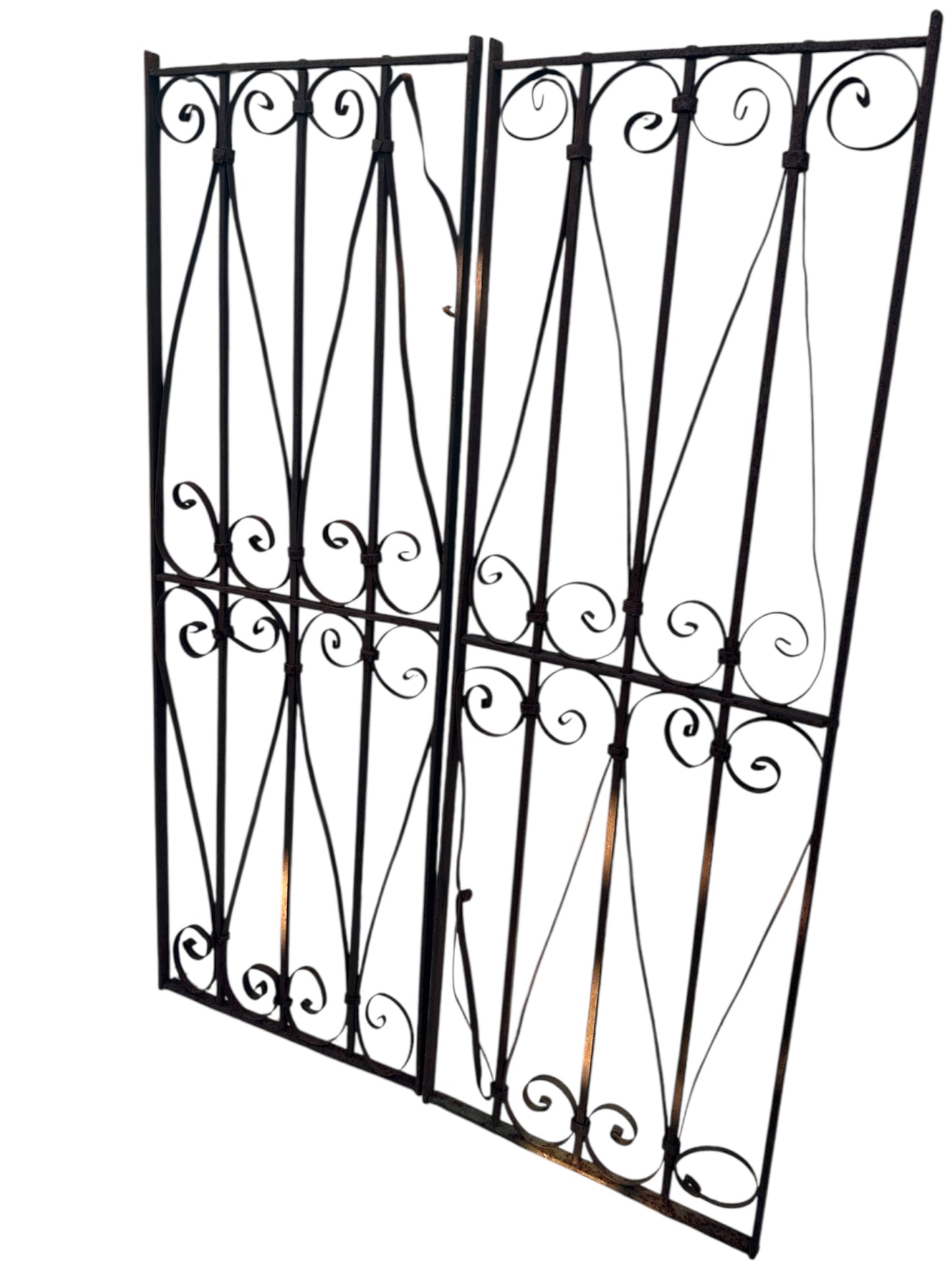 Pair of Antique Wrought Iron 56" Tall Gates GA20640