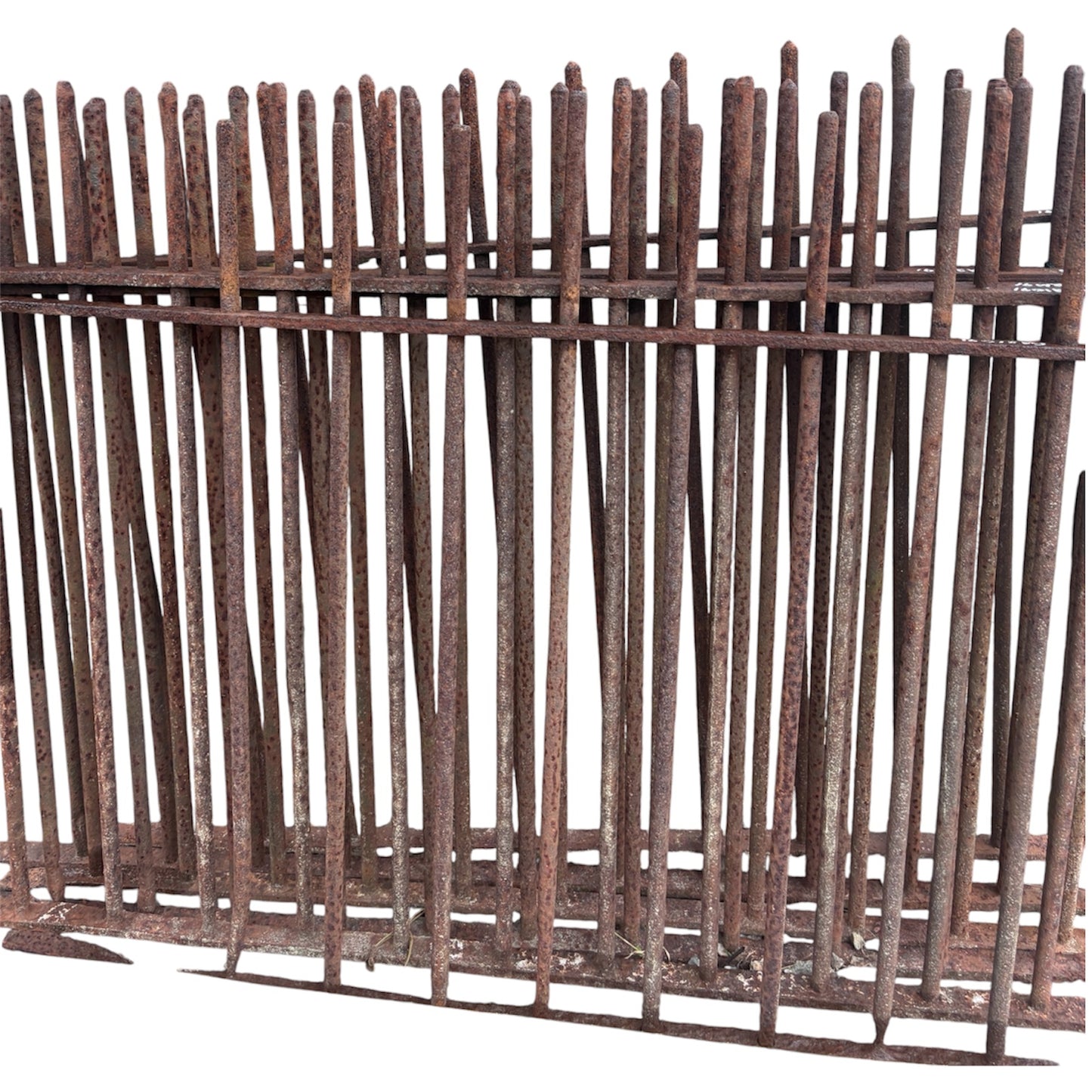 23ft of Antique Wrought Iron Picket Fencing GA21091
