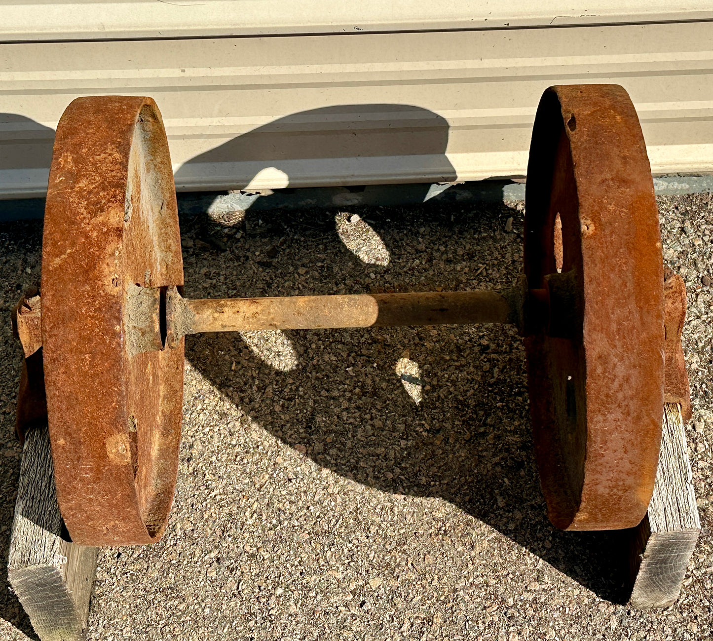 Pair of Industrial Cast Iron Cart Wheels GA20914