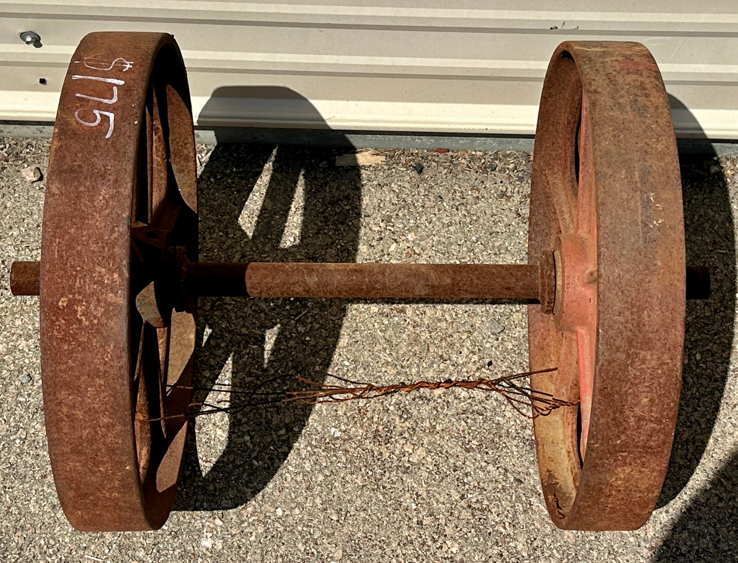 Pair of Industrial Cast Iron Cart Wheels GA20946