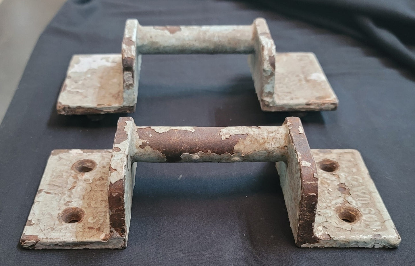 Late 1800's N.Y. Asylum Cast Iron Door Handle Pulls 7 1/2" x 3 1/8" GS00522