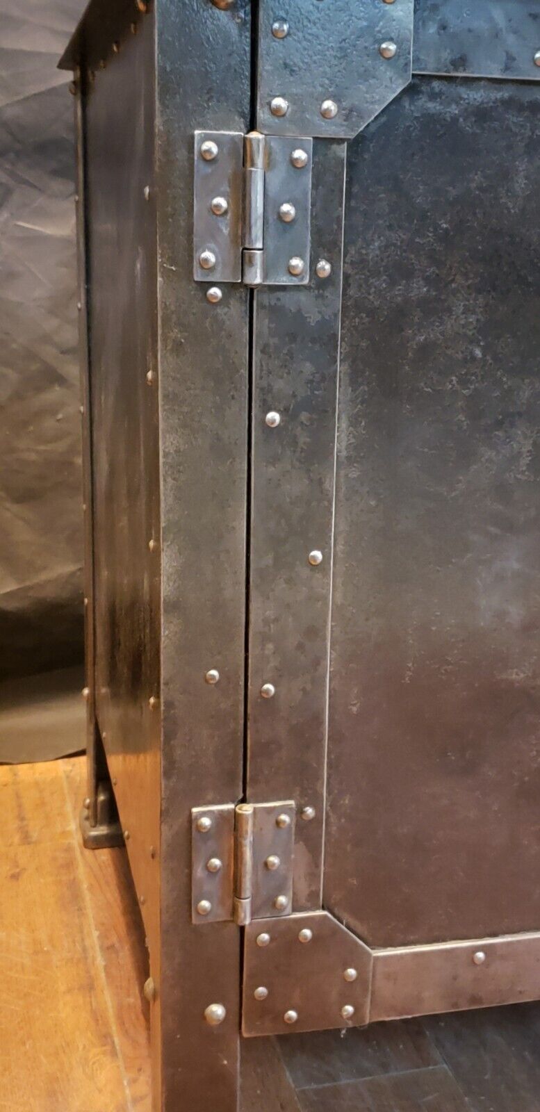 Late 1800's Pair of Shop Made Riveted Machinist Cabinets