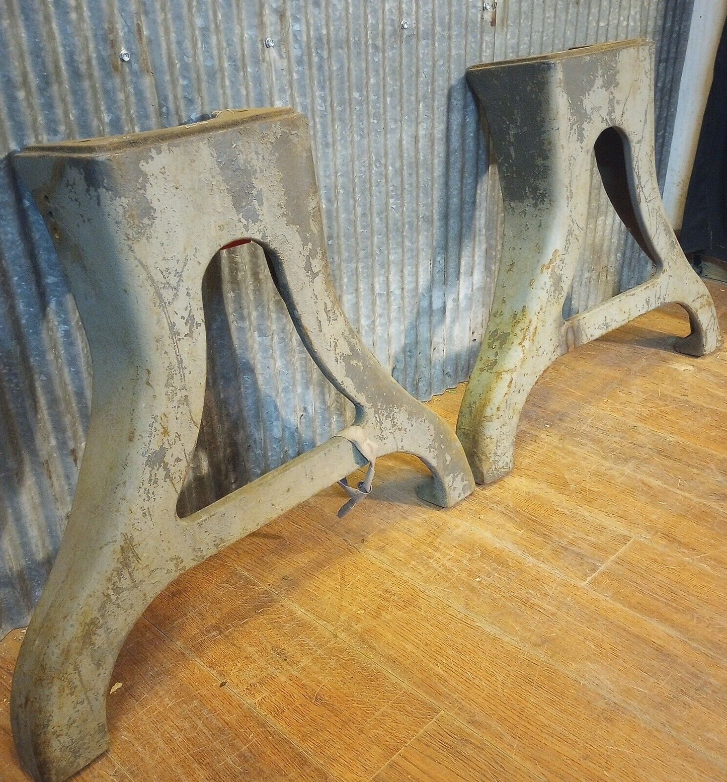 Pair of Cast Iron Machine Legs 21 1/8" T x 25 1/4" W