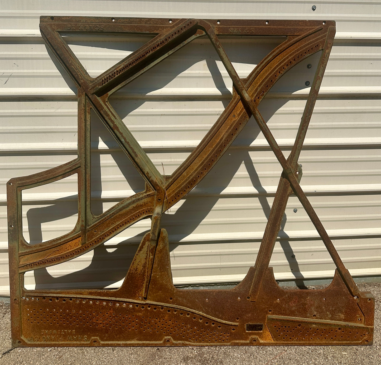 Vintage Shaw Piano Co. Cast Iron Piano Harp GA20934
