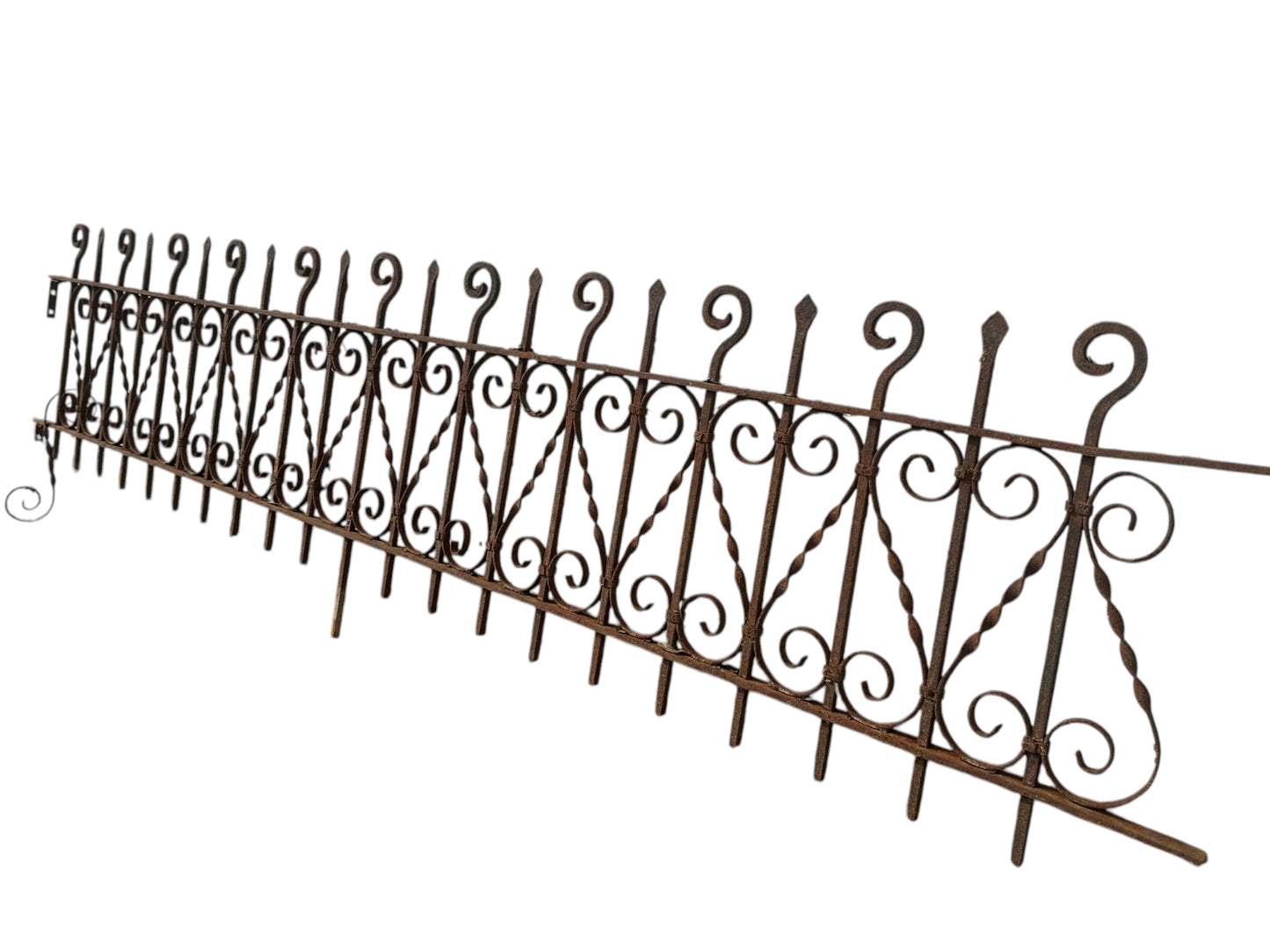 Antique Wrought Iron Garden Gate - 17" Tall x 89" Long - GA20860