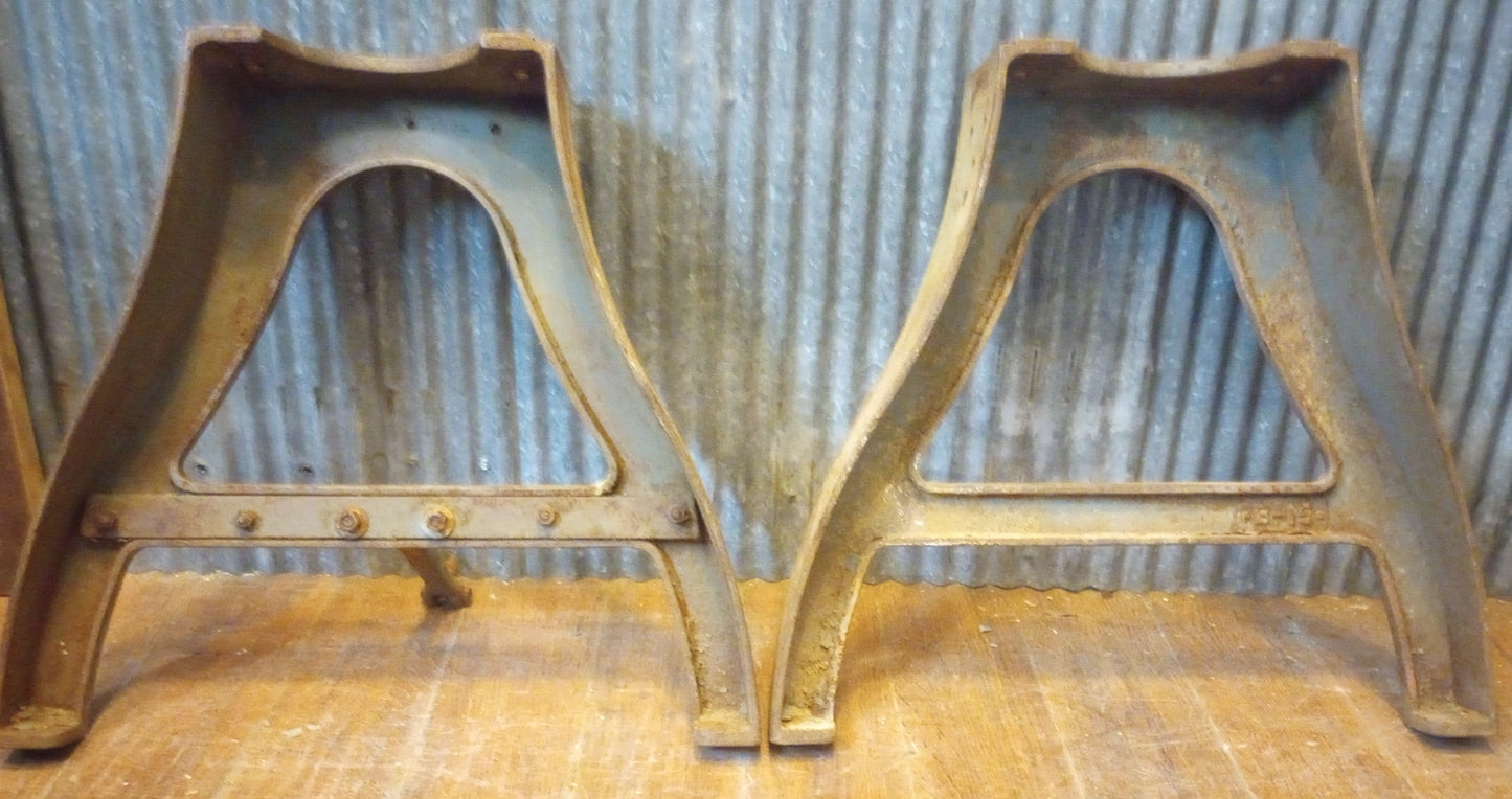 Pair of Cast Iron Machine Legs 21" Tall x 22 1/4 " Wide #GA-S070